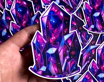 Galaxy Crystal Sticker, Waterproof Vinyl Sticker, Laptop Sticker, Journal Sticker, Kindle Sticker