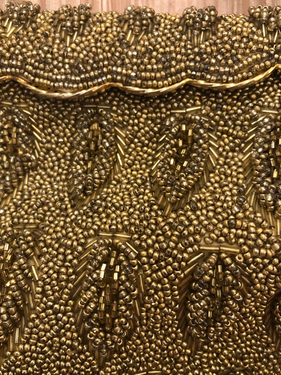 VTG Gilt Beaded Evening Purse - image 2