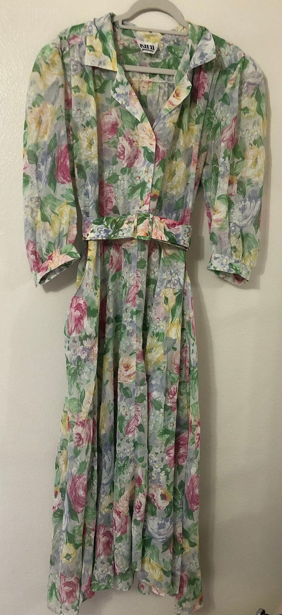 Vintage Floral Dress - Union Made USA