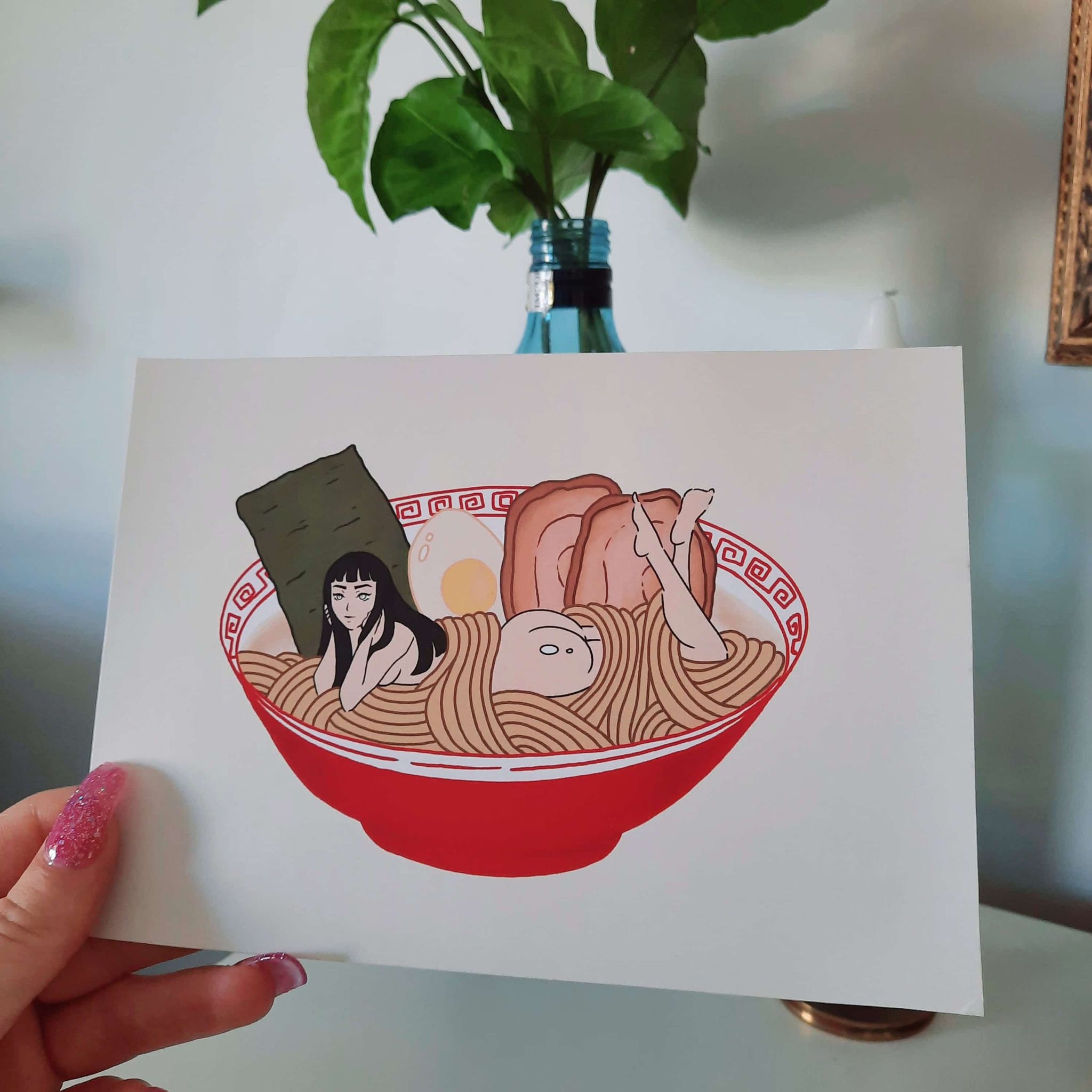 Naked Girl in Ramen Anime Art Print - Etsy Naked Girl in Ramen Anime Art Print - Etsy