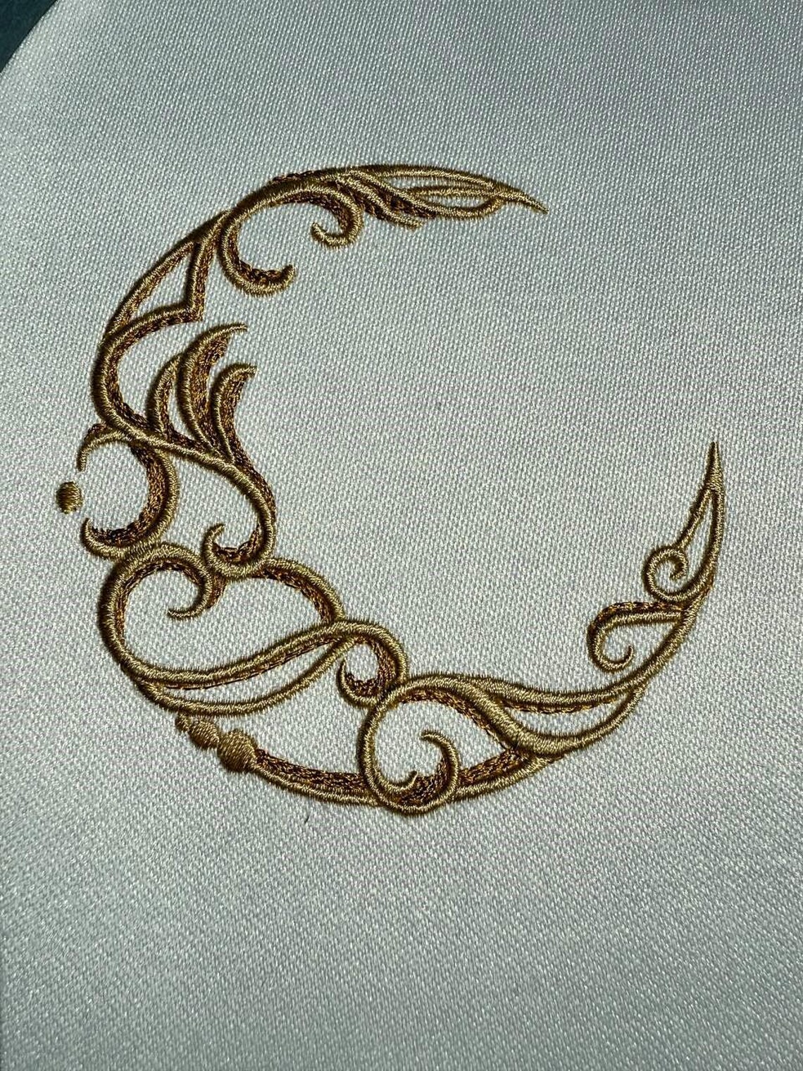 Crescent Moon and Star Set of Machine Embroidery Designs - Etsy