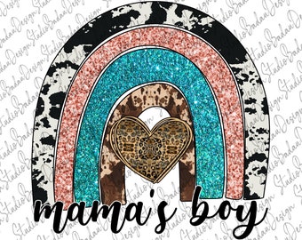 Download Art Collectibles Clip Art Boho Rainbow Png Heart Mom Boy Design Boy Mama Instant Download Rainbow Blue Mama S Boy Sublimation Clip Art