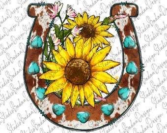 Download Horseshoe Sunflower Etsy