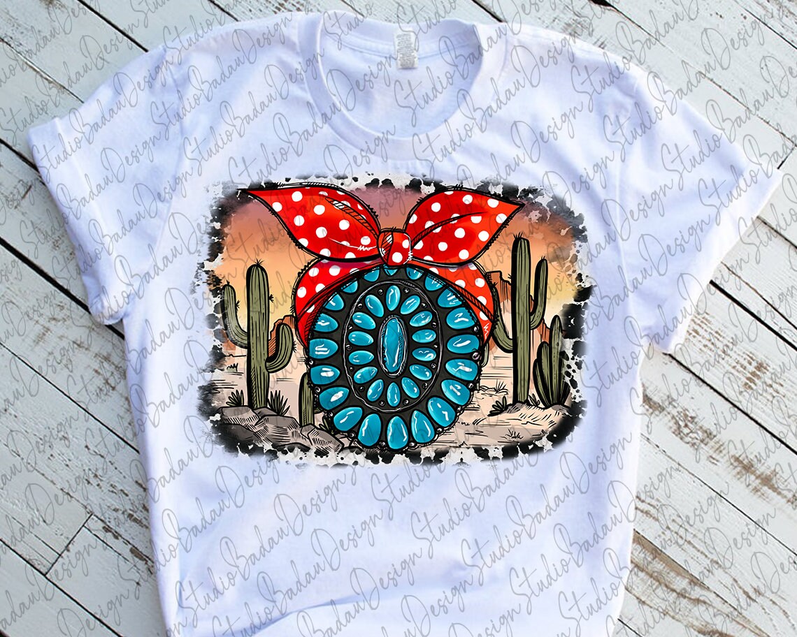 Navajo Turquoise Bandana PNG File Western Bandana Desert | Etsy