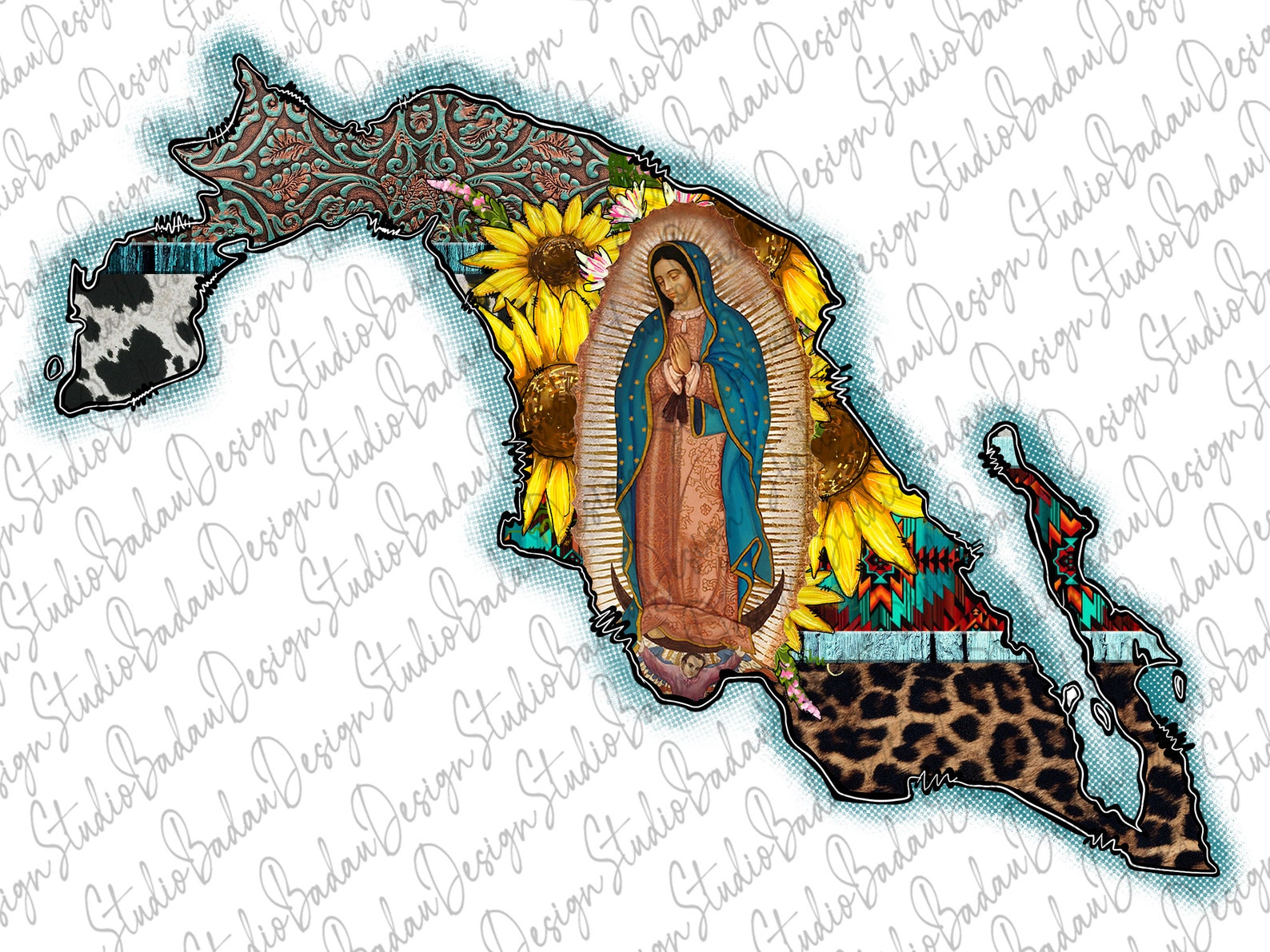 Our Lady of Guadalupe Mexico Map Png Our Lady of Guadalupe  Etsy
