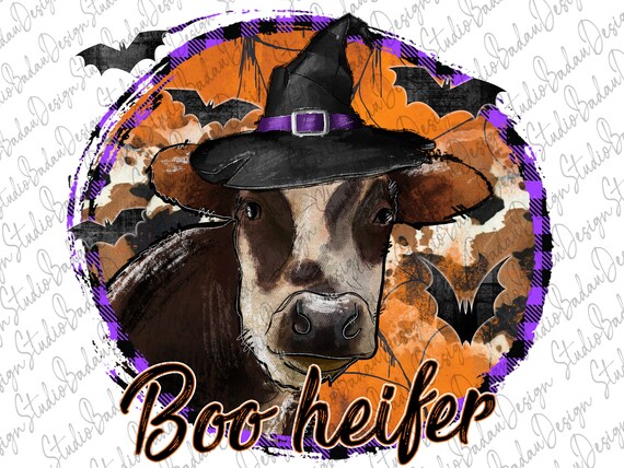 Boo Heifer Png, Cow PNG, Halloween Cow 