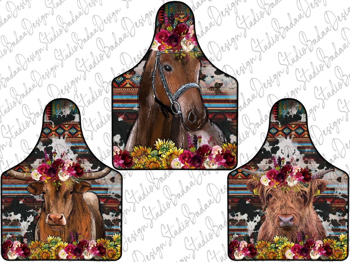 Animals Cow Tag Png Western Design Cow Tag Png Cow Design | Etsy