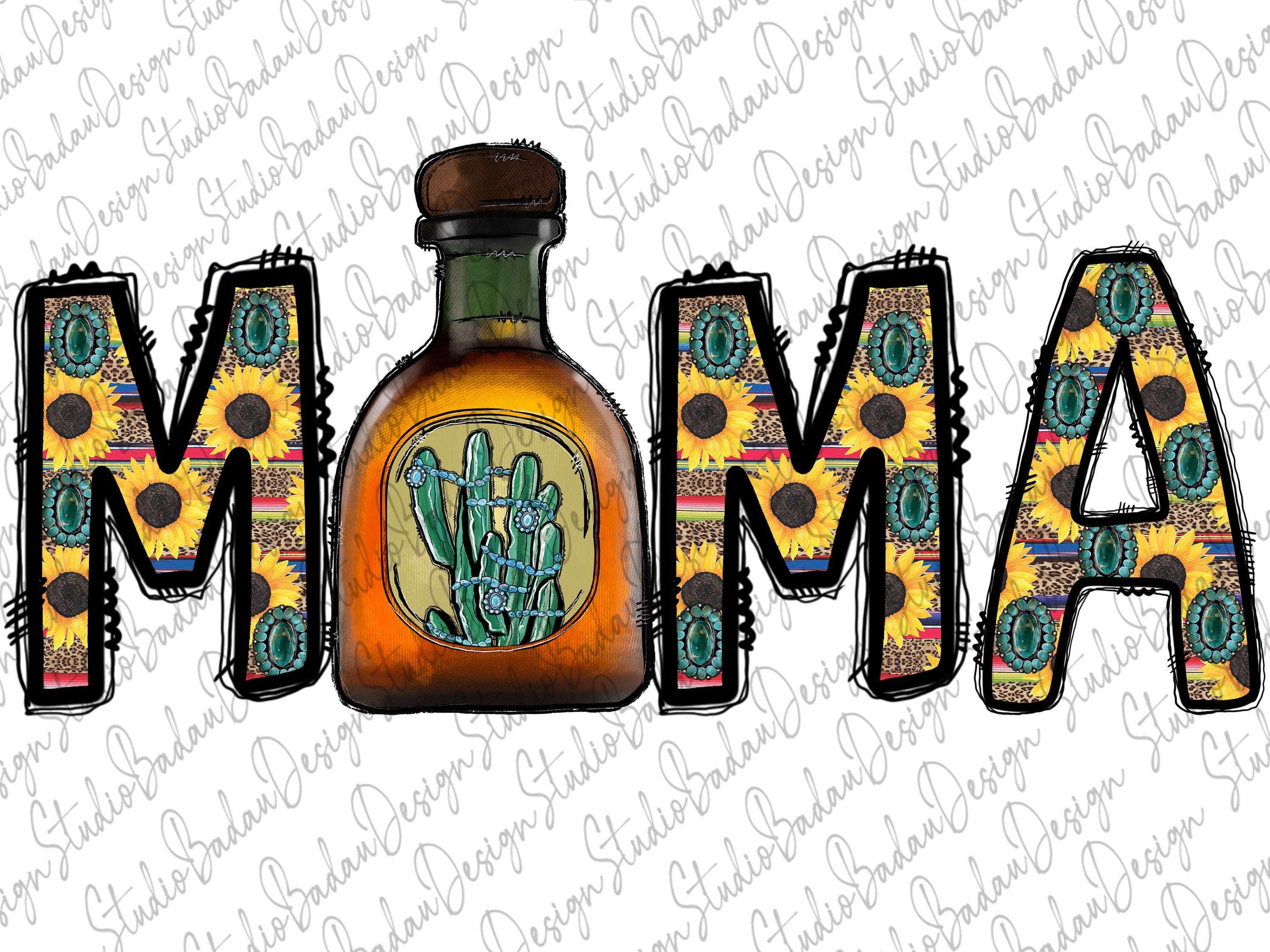 Tequila Mama Png Western Design Mama Png Tequila Png Etsy
