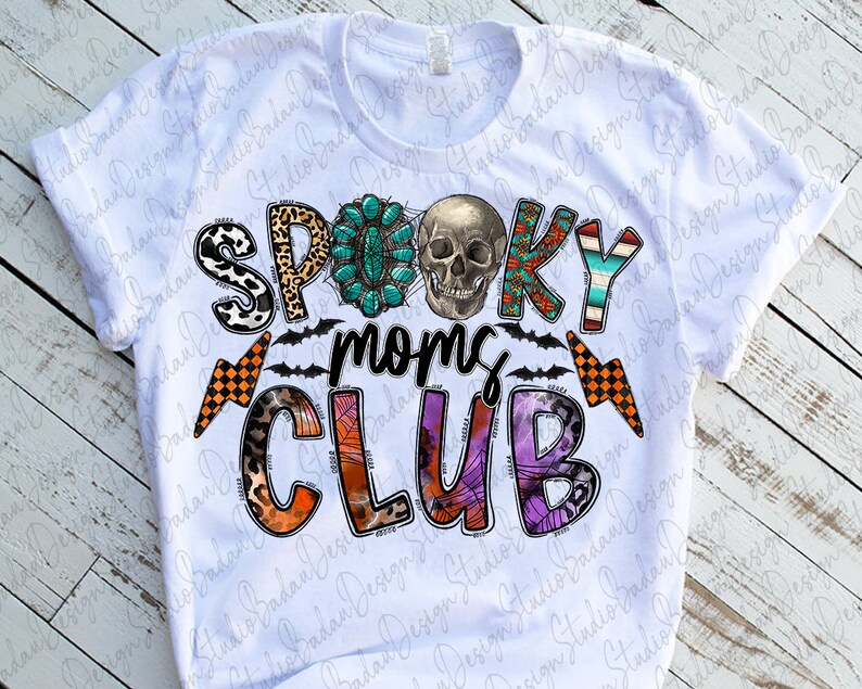 Spooky Moms Club Png Mom Png Skull Happy Halloween Moms - Etsy