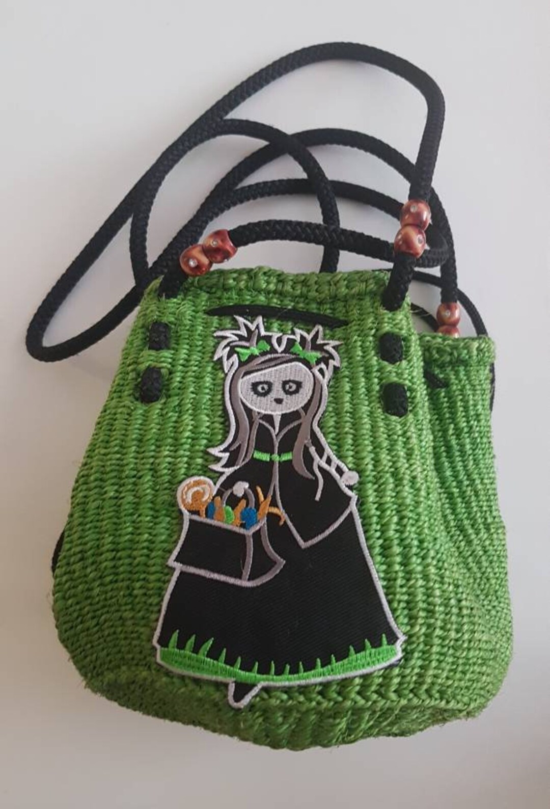 Gothic Bag, Alternative Purse Rattan Drawstring Bag, Gothic/alternative ...