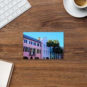 Cartão postal Rainbow Row, 4x6, fosco, foto de Charleston