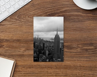 Postal del horizonte de Nueva York: Impresión fotográfica urbana, recuerdo de viaje