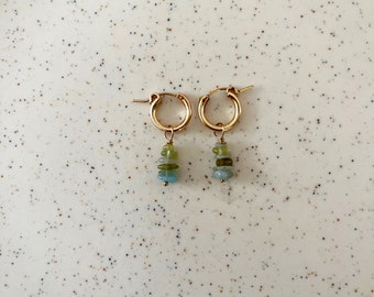 14K Gold Filled Crystal Huggies - Gold Crystal Huggies
