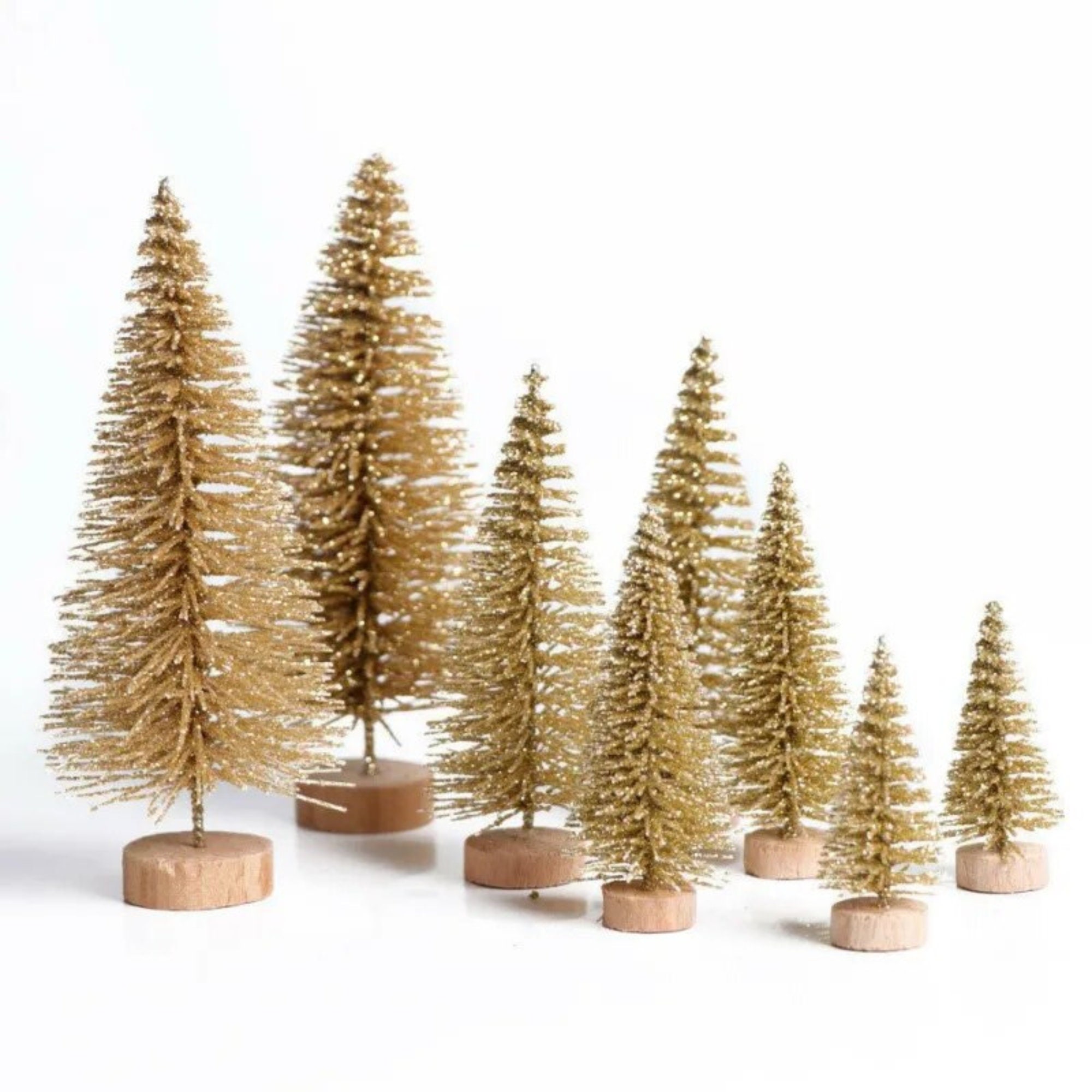 8-piece Mini Christmas Tree Sisal Silk Cedar Decoration - Etsy