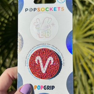 Aries Popsocket - Astrology Zodiac Phone Grip - Rhinestone Bling