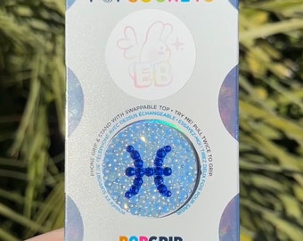 Pisces Popsocket - Astrology Zodiac Phone Grip - Rhinestone Bling