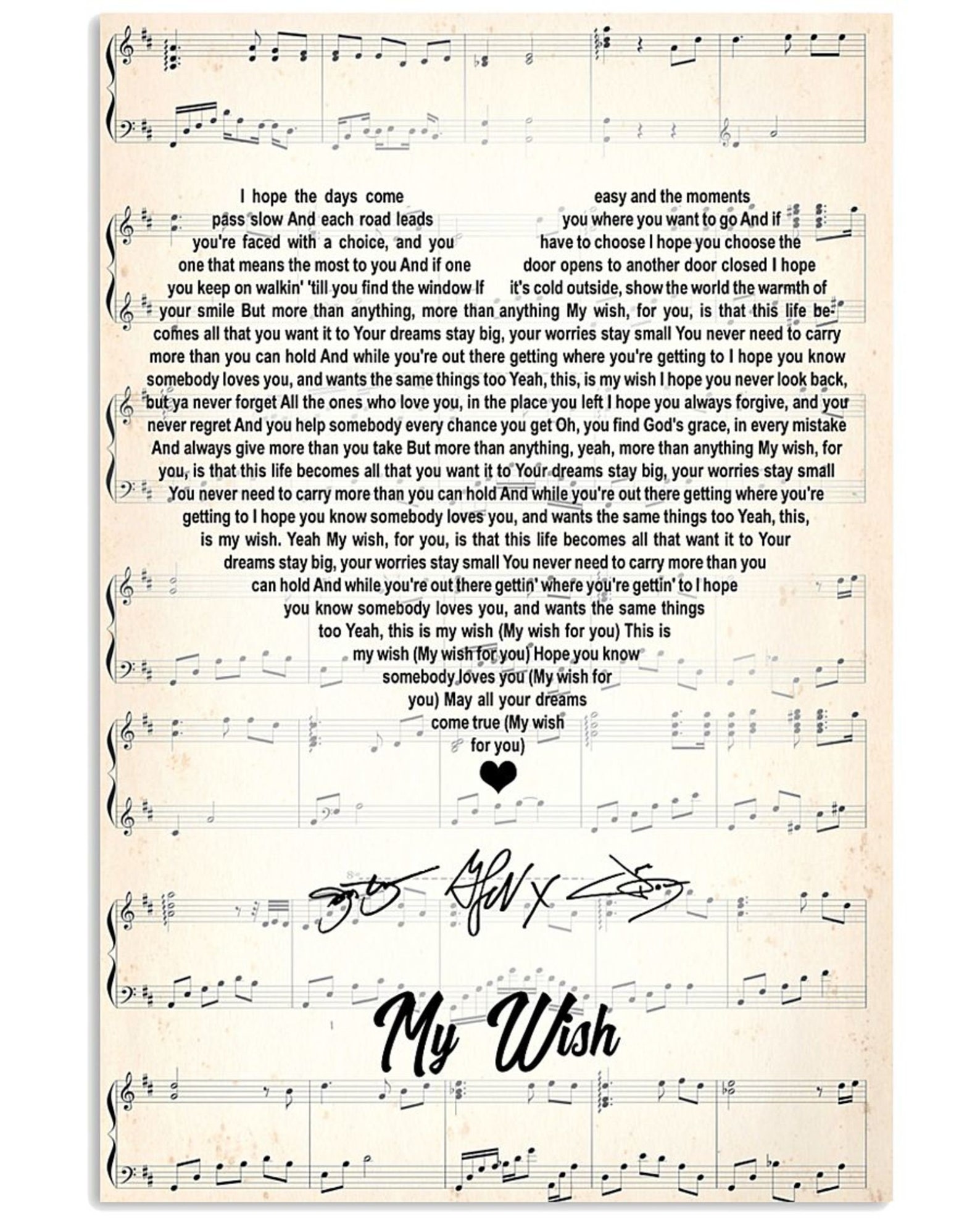 My Wish By Rascal Flatts Home Wall Singed Lyrics song Gift Etsy My Wish By Rascal Flatts Home Wall Singed Lyrics song Gift Etsy