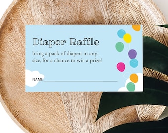 UP Diaper Raffle Insert Card, House Balloons Baby Shower Invitation, Baby shower Invite, Adventure is out there Baby, Printable, DIY Shower
