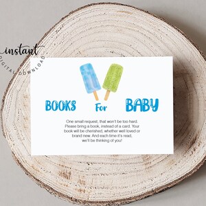 Klaar om pop baby shower insteekkaart, boeken voor baby, zomer babyshower, ijslolly, lieve kleine babyjongen douche, jongensdouche 1008