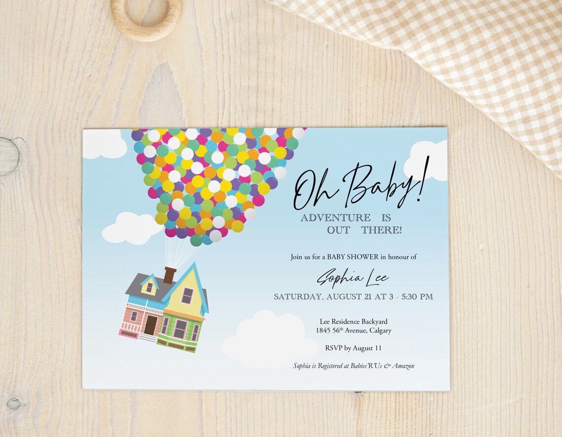 UP Baby Shower Custom Invitation Printable Invitation Etsy
