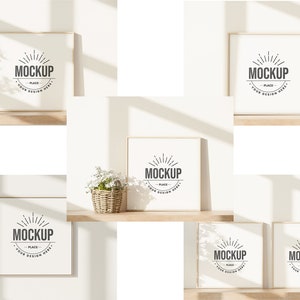 Square Frame Mockup Bundle, Frame Mockup Bundle, Wall Art Mockup, Wood Frame Mockup, Art Print Mockup, Poster Mockup, Minimalist Mockup PSD.