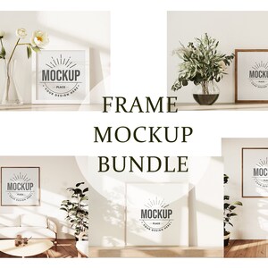 Frame Mockup Bundle, Square Frame Mockup, Wall Art Mockup, Poster Mockup, Wood Frame Mockup, Art Print Mockup, PSD Mockups.