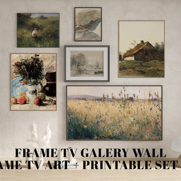 Frame TV Gallery Wall, vintage Frame TV Gallery Wall Set, Frame TV Art, Printable Gallery Wall Set, design mural tv, art tv cadre Samsung.