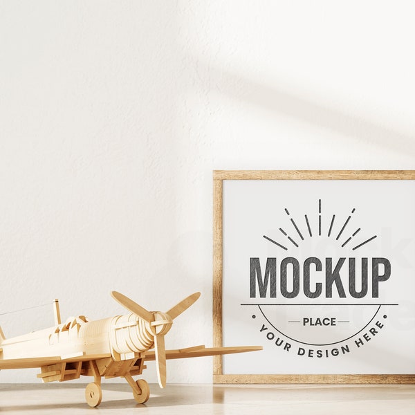 Square Frame Mockup PSD, Nursery Mockup, Wood Frame Mockup, Poster Mockup, Wall Art Mockup, Art Print Mockup, Interior mockup.