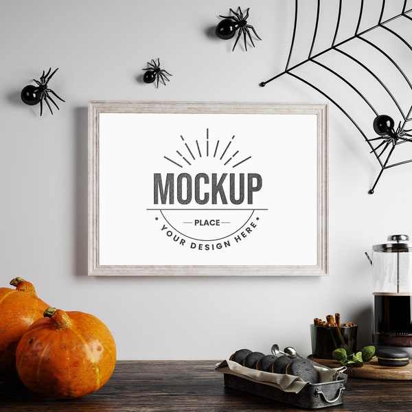 Frame Mockup, Halloween Mockup, Halloween background, Halloween frame, Halloween Sign Mockup, Halloween Poster Mockup.