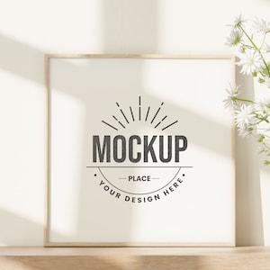 Square Frame Mockup, Wooden Frame Mockup psd, Frame Mockup, Poster Mockup, Frame Mockup for prints and artwork, wall art mockup.