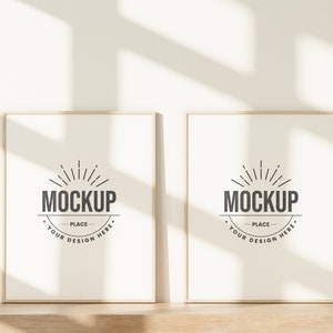 Frames Mockup, Wall Art Mockup, Mockup of two wooden frames, Gallery Wall Mockup, Neutral Mockup, Print Mockup, Wood Frame Mockup psd jpeg.