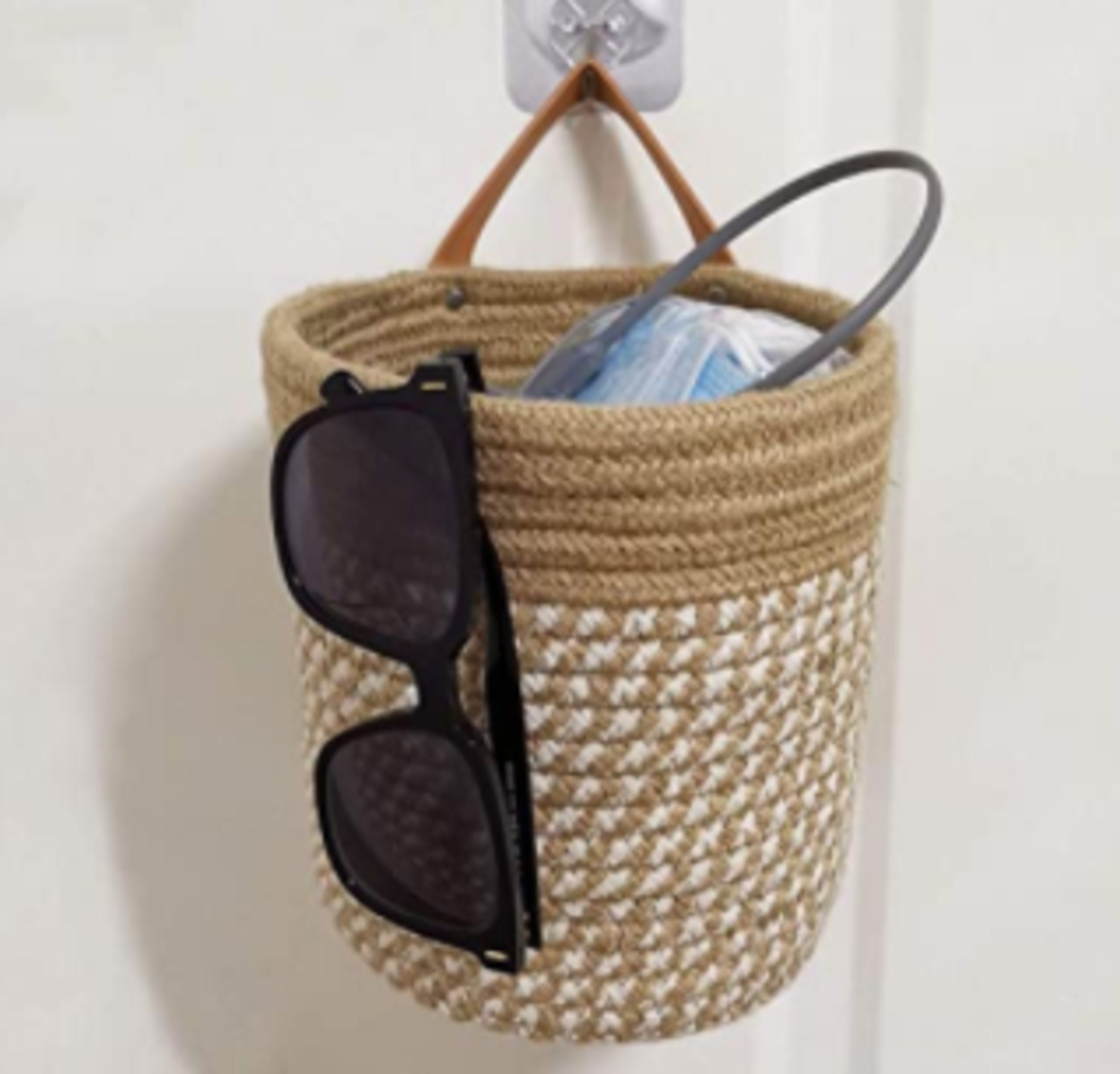 Wall Hanging Organizer Storage Baskets Set of 2Small Jute Etsy
