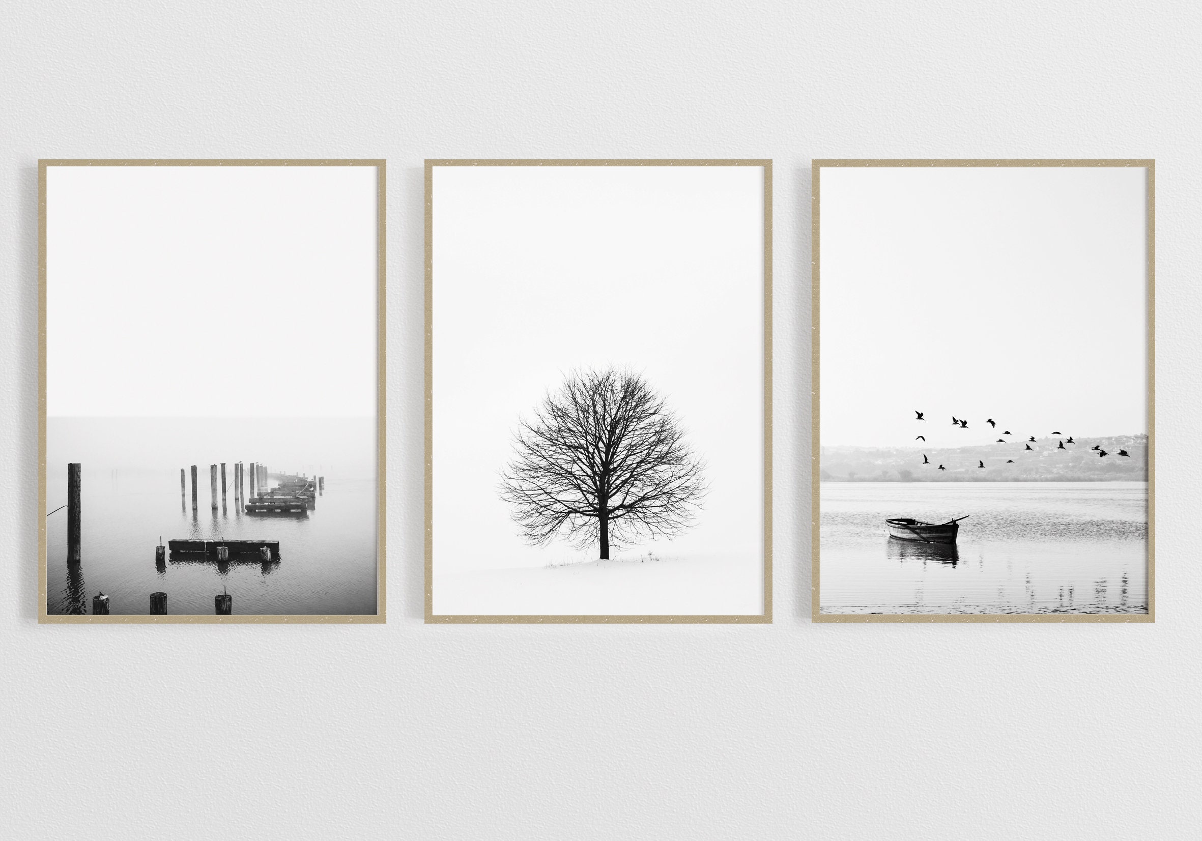 Black and White 6 Wall Art Prints Nature Prints Landscape - Etsy
