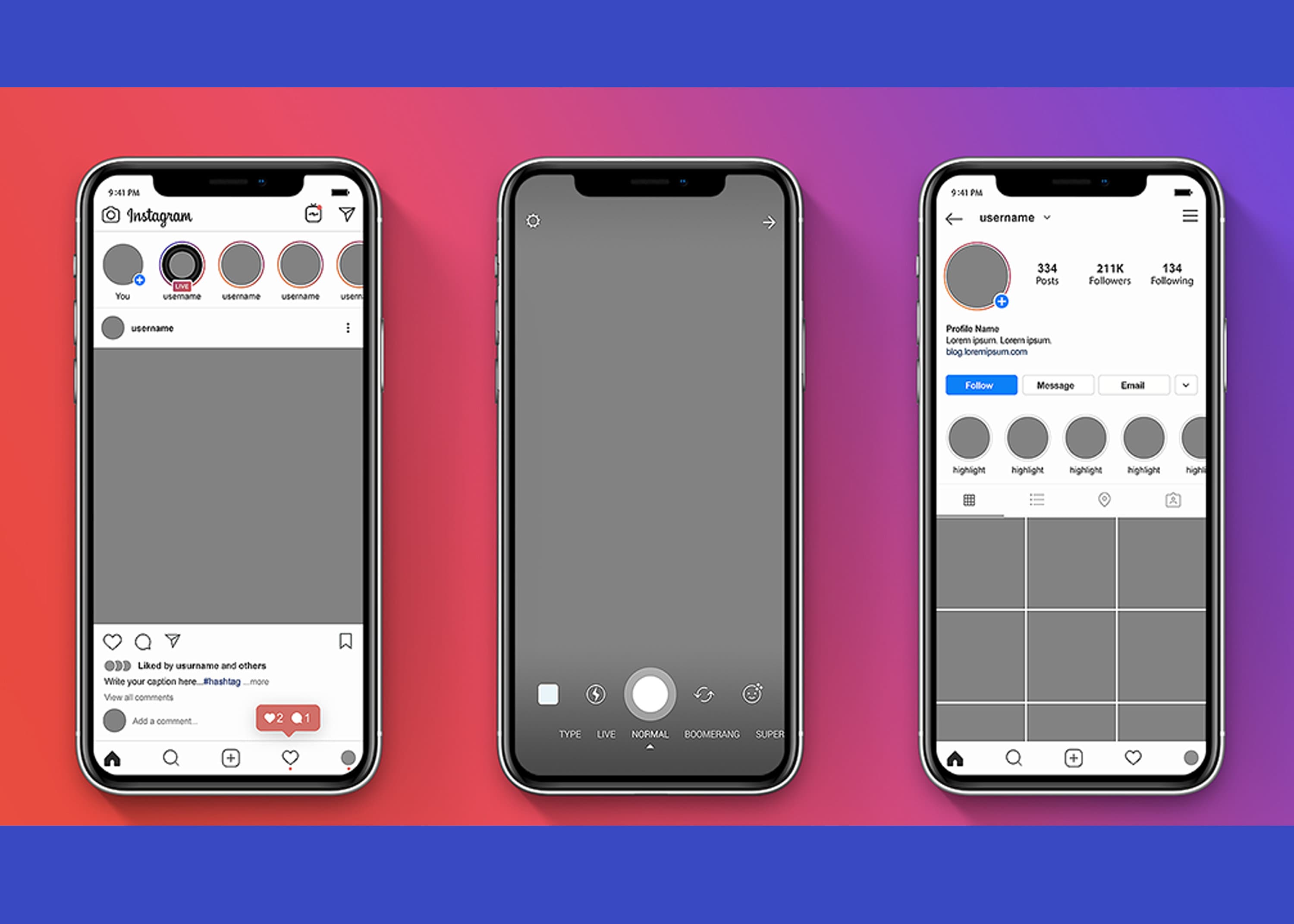 Download Instagram Mockup Psd Instagram Mobile Mockups Pack Social Etsy