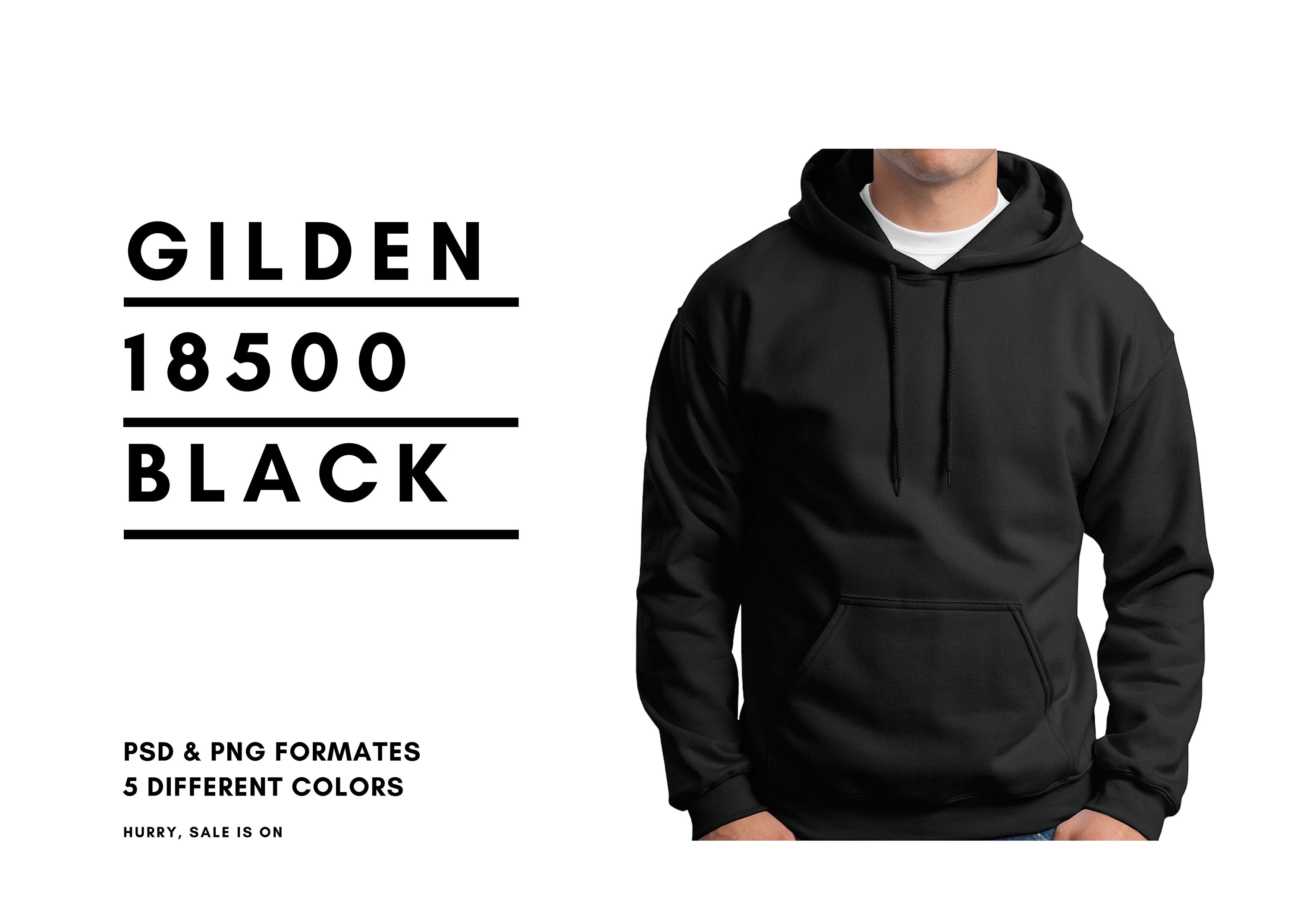 Gildan 18500 Mockup Bundle of 5, Gildan 18500 Unisex Hoodie Sweatshirt