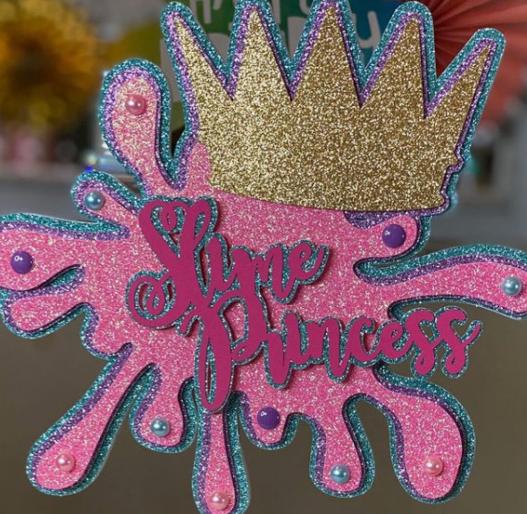Personalized Slime Princess Cake Topper, Birthday Party Decor - Etsy