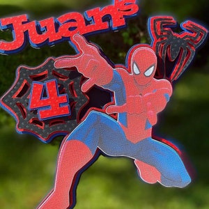 Spider Cake Topper, Spiderman, Spiderman Birthday, Spiderman Party. Spiderman Cake