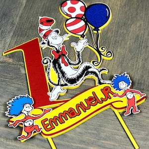 Cat Cake Topper- Dr. Seuss Cake Topper, Cat in the Hat Birthday Party