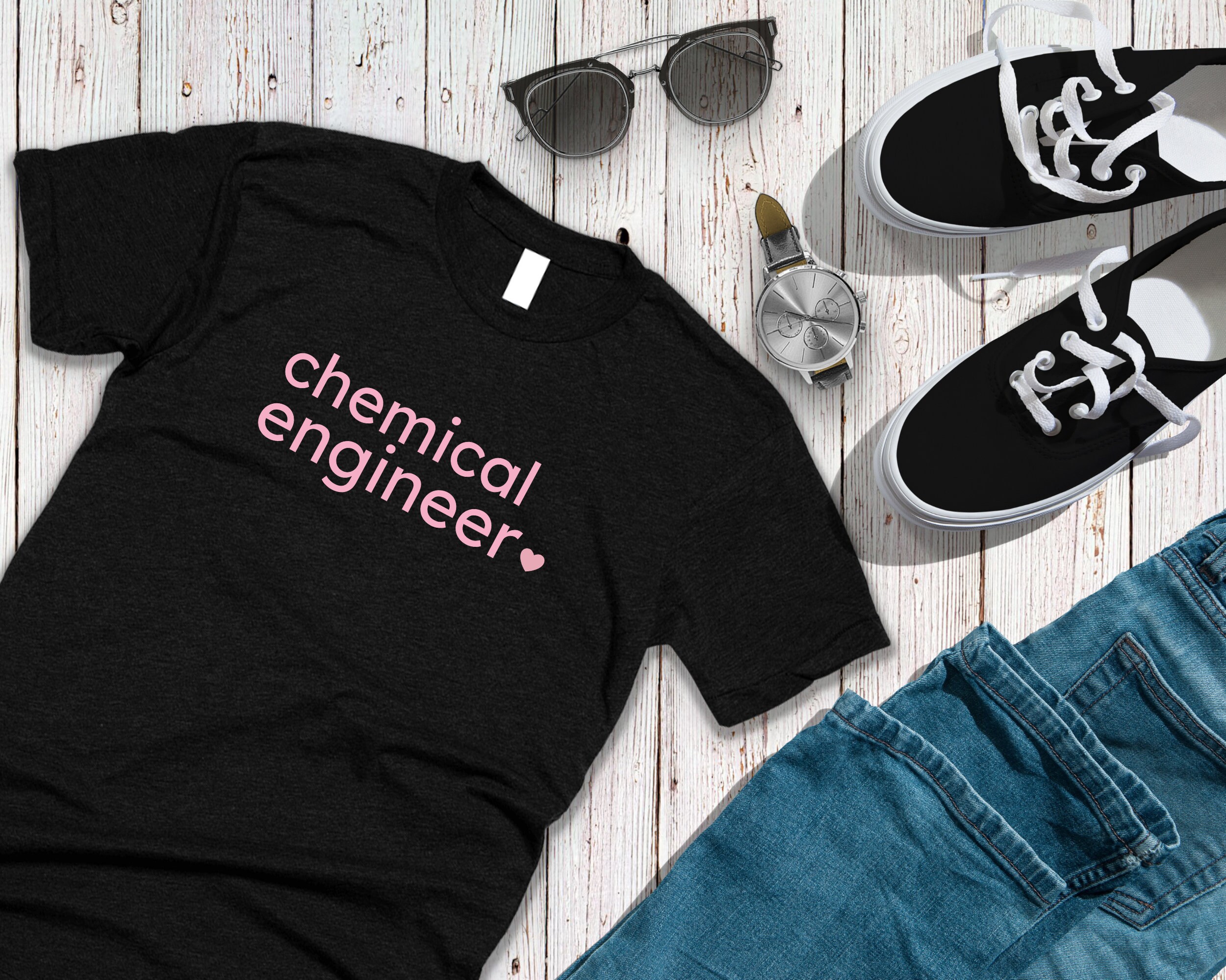 Chemical Engineer with Heart Bella+Canvas Unisex Tee - Female Engineer Gift - STEMinist