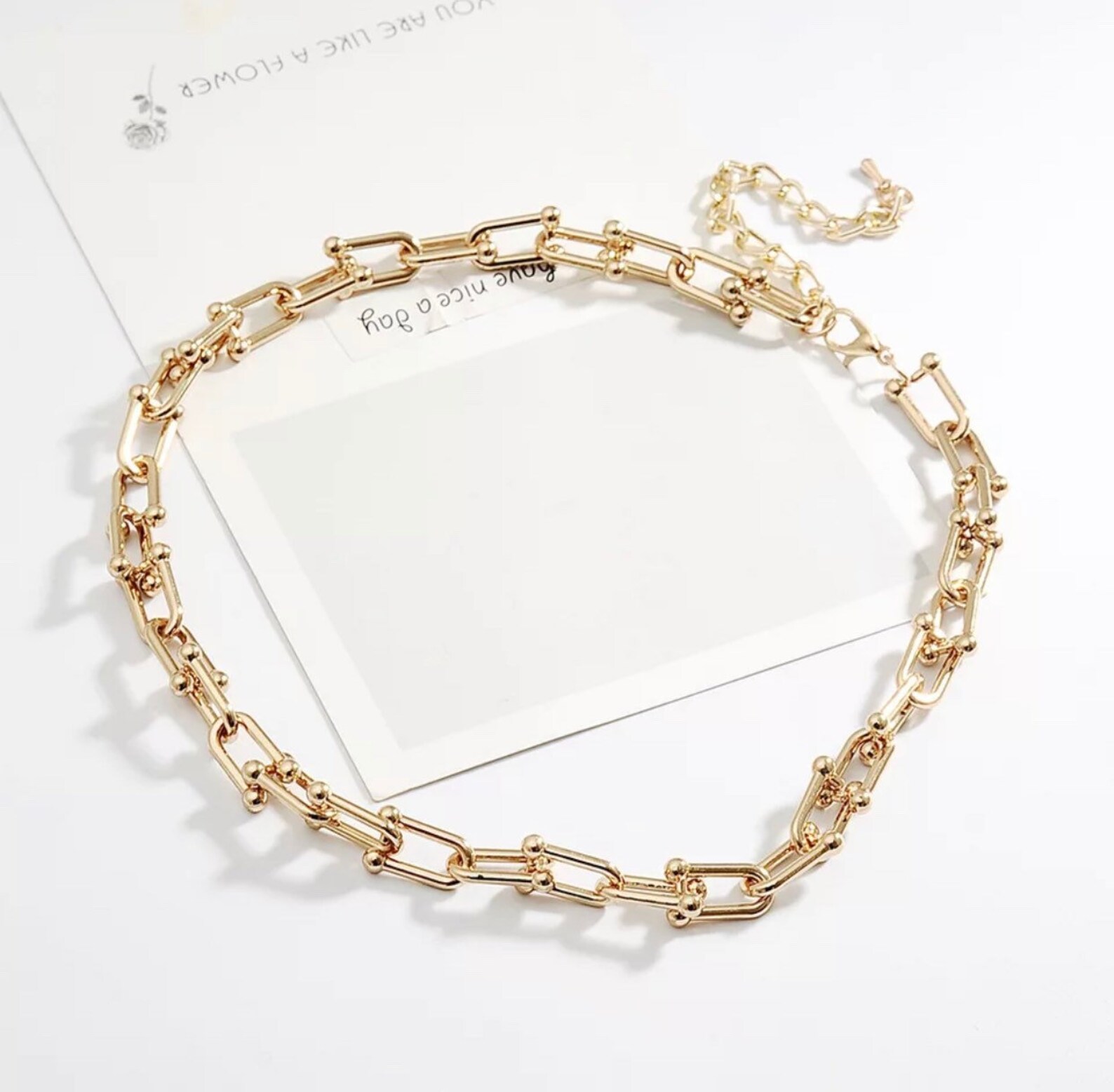 Link Hardware Necklace Gold Plated Etsy