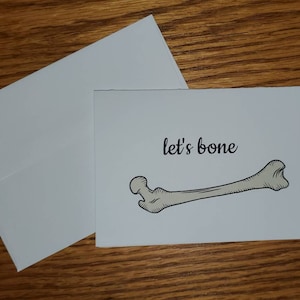 Let's bone Valentijnsdag kaart / verjaardag / grappige wenskaart / anatomie cadeau / verjaardag / vakantie / speciale persoon / alternatieve kaart