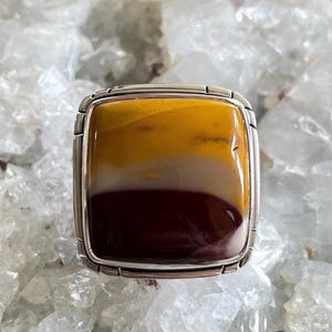 Australian Mookaite Sterling Silver STATEMENT Ring, Size 6, FREE SHIPPING