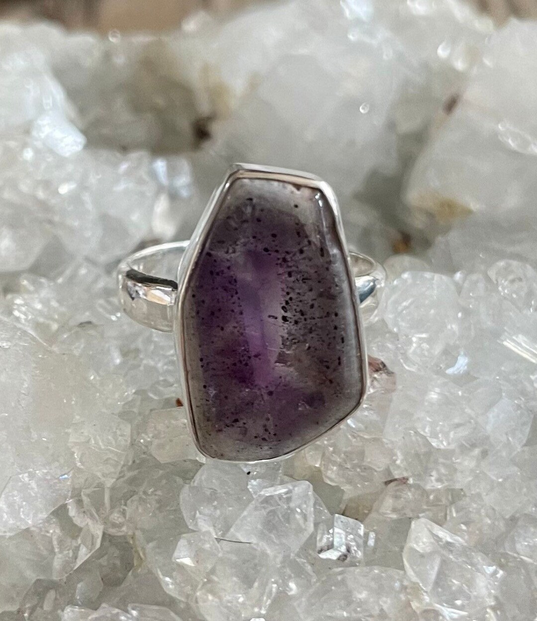 Auralite 23 Sterling Silver Ring, Size 8, Purple Amethyst