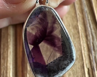 Auralite 23 Sterling Silver Pendant, Purple Gem, Atomic Star Amethyst, Natural Gemstone Jewelry