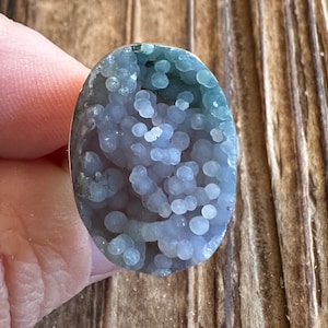Rare Green Grape Agate Sterling Silver Ring, Size 7.5, Indonesian Gem, Botryoidal, Natural Gemstone Jewelry
