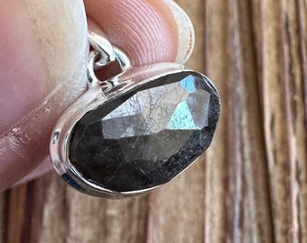 Zawadi Golden Sapphire Sterling Silver Pendant, Kenya Gem, Faceted Gold Sheen Gemstone, Natural Stone Jewelry, Artisan