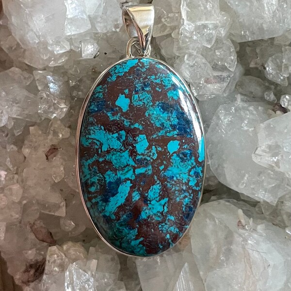 Arizona Shattuckite Sterling Silver 15g Pendant, USA Gemstone, FREE SHIPPING