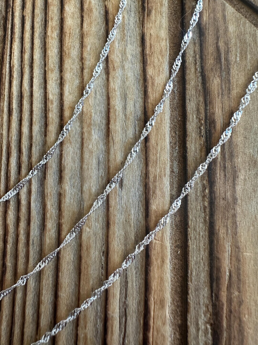 16” 18” or 22” Singapore Sterling Silver Necklace, Lobster Claw