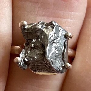 Campo Del Cielo Meteorite Sterling Silver Ring, Size 9, Argentina Meteor, FREE SHIPPING