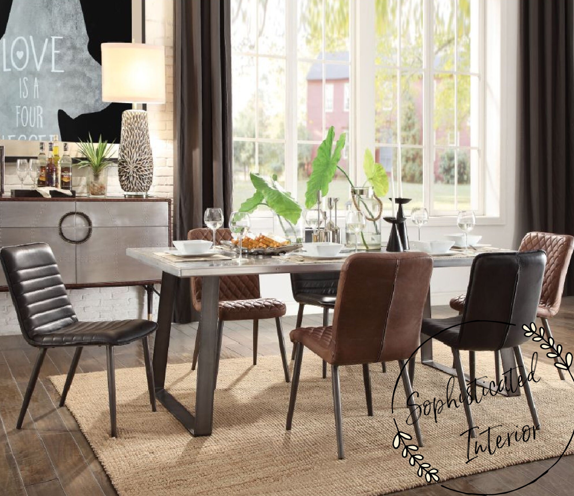 Sillas de comedor de cuero completo | Etsy